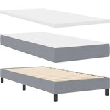  Postelja z vzmetnico z vzmetnico Svetlo siva 100 x 200 cm blago, (5000126811) | Shoptok.si
