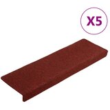  Prostirke za stepenice, samoljepljive, 5 kom, 65x21x4 cm, bordo crvene, pravokutni rub | shoptok.hr