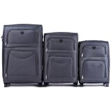 WINGS 6802 set 3 kofera 2 kotačića L, M, S tamno siva | shoptok.hr
