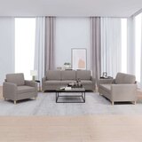  3-dijelni set sofa s jastucima smeđesivi od tkanine | shoptok.hr