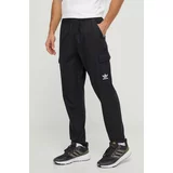Adidas Bombažne hlače črna barva