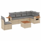 Maison Chic Seti vrtnega pohištva - Vrtna garnitura - Vrtni pohištvo set 7-delna z blazinami bež poli ratan, (21801652) | Shoptok.si