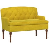  Ljubavni kauč s gumbima Svijetlo žuta 111 x 65 x 79 cm Baršun | Eponuda.com