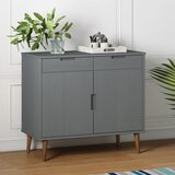 vidaXL Komoda siva 90x40x80 cm trdna borovina Cene