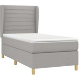  Okvir kreveta s oprugama i madrac svjetlosivi 90x200cm tkanina | shoptok.hr
