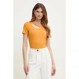 Morgan Kratka majica DVIL ženska, oranžna barva, DVIL