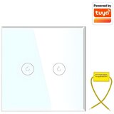 Prosto PREKIDAČ SMART BEZ NULE 2x10A STAKLENI TUYA BELI | Eponuda.com