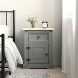 Maison Chic Nočna omarica - Nočna miza mehiška borovina Corona Range siva 53x39x67 cm, (21689019) Cene