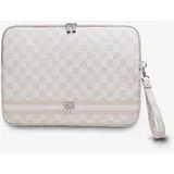PU Leather Checkered Pattern and Stripe Notebook 13/14 Pink" Ovitek Vijolična