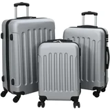 set kofera 3 kom Tvrdi srebrni 20'' 24'' 28'' ABS