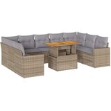 vidaXL 10-dijelni set vrtnih sofa s jastucima bež od poliratana | shoptok.hr