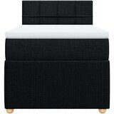 vidaXL Krevet s oprugama i madracem crni 100 x 200 cm od tkanine | shoptok.hr