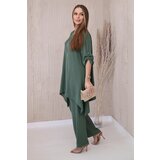 Kesi Włoski Set of blouse + pants with pendant dark khaki | Shoptok.si