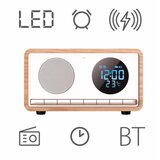 Manta budilica FM, BT, QI punj, veliki zaslon, microSD, baterija, bijeli RDI912W | shoptok.hr