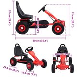  Go-Kart s Pedalama i Pneumatskim Gumama Crveni | shoptok.hr