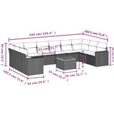 vidaXL 11-dijelni set vrtnih sofa od poliratana s jastucima crni | shoptok.hr