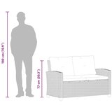  Vrtni dvosjed s jastucima crni 124 cm od poliratana | shoptok.hr