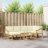  Set vanjskih sofa 7 kom. Bijela i krem Čvrsto drvo akacije | shoptok.hr