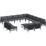 vidaXL Sjedeća garnitura za vrt 14 pcs Antracit Čelik | shoptok.hr