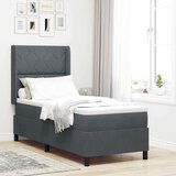 Box Spring Krevet s Madracem &amp LED Tamno Siva 80x200 cm Baršun Cijene