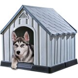 vidaXL Pasja uta siva 92x87x91 cm plastika | Shoptok.si