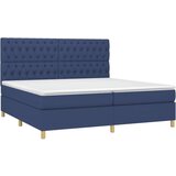  Krevet s oprugama i madracem plavi 200 x 200 cm od tkanine | shoptok.hr