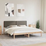 vidaXL Posteljni okvir z oblazinjenim vzglavjem Taupe 180 x 200 cm | Shoptok.si
