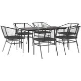 vidaXL 7-dijelni vrtni blagovaonski set s jastucima crno | shoptok.hr