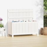 vidaXL Vrtna kutija za pohranu bijela 115x49x60 cm od masivne borovine Cijene