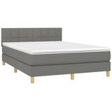  Krevet s oprugama i madracem tamnosivi 140x190 cm od tkanine | shoptok.hr