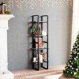 The Living Store Knjižna omara 4-nadstropna siva 40x30x140 cm trdna borovina - Knjižna Omara, (21436464) Cene