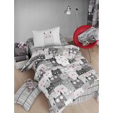 Hanah home komplet posteljine Duvarda Kediler, 160x220cm, Siva Cene