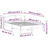  Okvir kreveta s uzglavljem voštano smeđi 150x200 cm od borovine | shoptok.hr