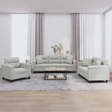 vidaXL Sedežna garnitura 3-delna z blazinami svetlo siva mikrovlakna | Shoptok.si