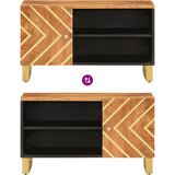 TV ormarić smeđe-crni 80 x 31,5 x 46 cm od masivnog drva manga | shoptok.hr