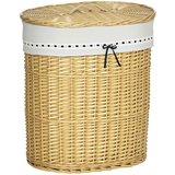 HOMCOM koš za perilo protja 51D x 38Š x 57V cm naravni les, (5000242310) Cene