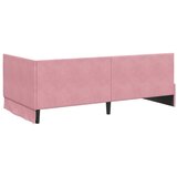  Kutni krevetni okvir s madracem s uzglavljem 2 kom. Siva Baršun - Ružičasta 100 x 200 cm | shoptok.hr