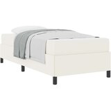 vidaXL Konstrukcija postelje z vzmetnico krema 90 x 200 cm blago, (5000125839) | Shoptok.si