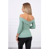 Kesi V-neck blouse dark mint | Eponuda.ba