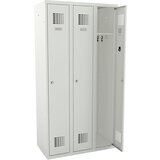  Garderobna omara, VxŠxG 1800 x 900 x 500 mm, s podnožjem, svetlo siva vrata | Shoptok.si