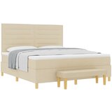 vidaXL Box Spring postelja z vzmetnico in klopjo Krem 180x200 cm Tkanina, (22049705) Cene