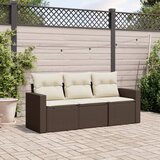  3-dijelni set vrtnih sofa s jastucima smeđi od poliratana Cene