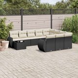 vidaXL 11-dijelni set vrtnih sofa od poliratana s jastucima crni | shoptok.hr