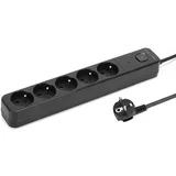 RÉGUA DE TOMADAS MONTIS MT187-BK-5 DE 5 METROS COM 5 SAÍDAS PARA COMPUTADOR E TV., (5000261683)