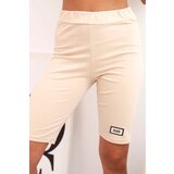 Kesi Włoski Women's cotton set with short sleeves and shorts beige | shoptok.hr
