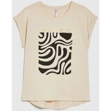 Marisse Beige T-Shirt With Geometric Print | ePonuda.com
