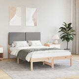 vidaXL Posteljni okvir z oblazinjenim vzglavjem Svetlo siva | Shoptok.si