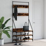  The Living Store Regal za oblačila s prostorom za čevlje dim. hrast 90x34x184 cm - Regal Za Oblačila, (21448557) Cene
