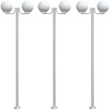  Vanjske podne svjetiljke 3 kom srebrne 215 cm nehrđajući čelik | shoptok.hr