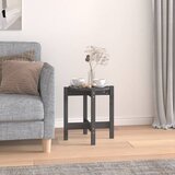 vidaXL Klubska mizica siva Ø 42,5x45 cm trdna borovina | Shoptok.si
